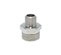 Ніпель редукційний 1/2"-1/4" РЗ/РЗ подовжений латунь нікель