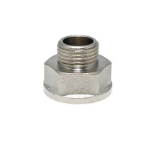 Ниппель редукционный 3/4"-1/2" РВ/РЗ латунь никель