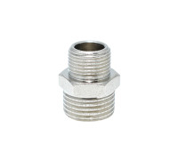 Ниппель редукционный 1/2"-3/8" РЗ/РЗ латунь никель