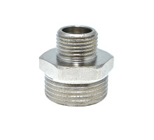 Ниппель редукционный 1"-1/2" РЗ/РЗ латунь никель