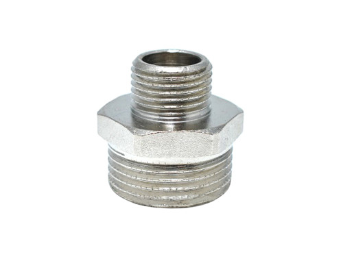 Ниппель редукционный 1"-1/2" РЗ/РЗ латунь никель